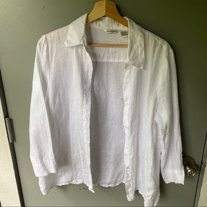 WHITE LINEN BUTTONDOWN